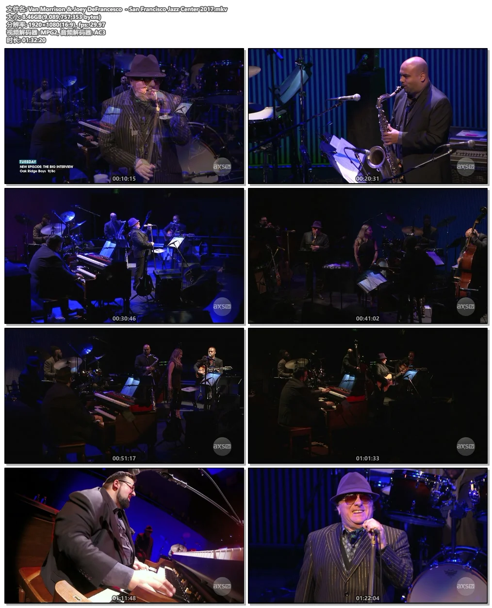 图片[4]-Van Morrison & Joey DeFrancesco  – San Francisco Jazz Center 2017《HDTV MKV 8.46G》-蓝光演唱会资源网