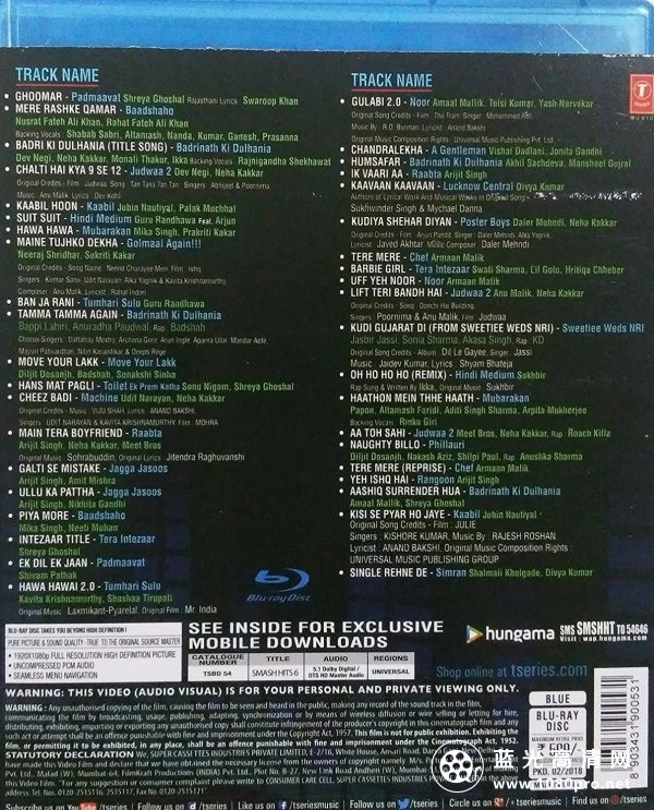图片[8]-印度歌曲精选 印度影视歌舞 第六辑 Smash Hits-6 2018 《BDMV 39.38GB》-蓝光演唱会资源网