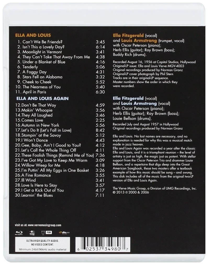 图片[2]-艾拉費玆潔拉 路易斯阿姆斯壯 艾拉與路易斯 (藍光CD）Ella Fitzgerald And Louis Armstrong – Ella And Louis – Ella And Louis Again (Blu-ray Pure Audio)  《BDMV 15.5GB》-蓝光演唱会资源网