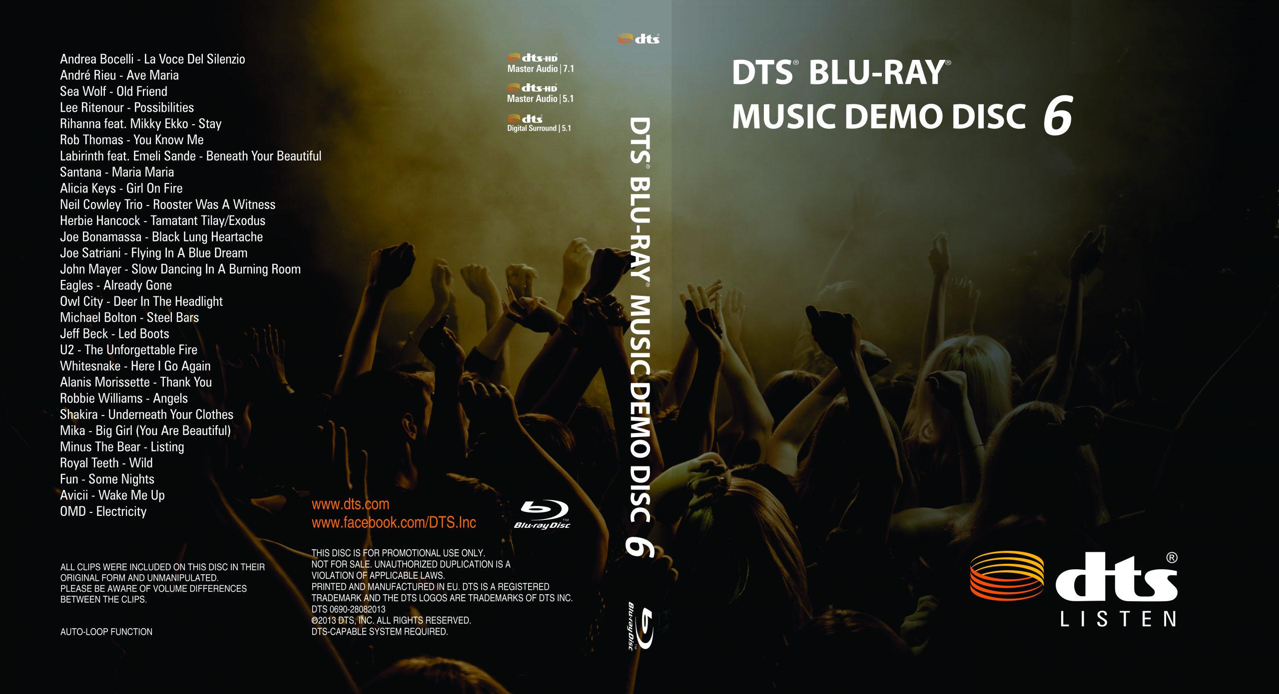 DTS 蓝光音乐示范演示碟测试 vol.6 DTS MUSIC DEMO Vol.6 ( 22.11GB)-蓝光演唱会资源网