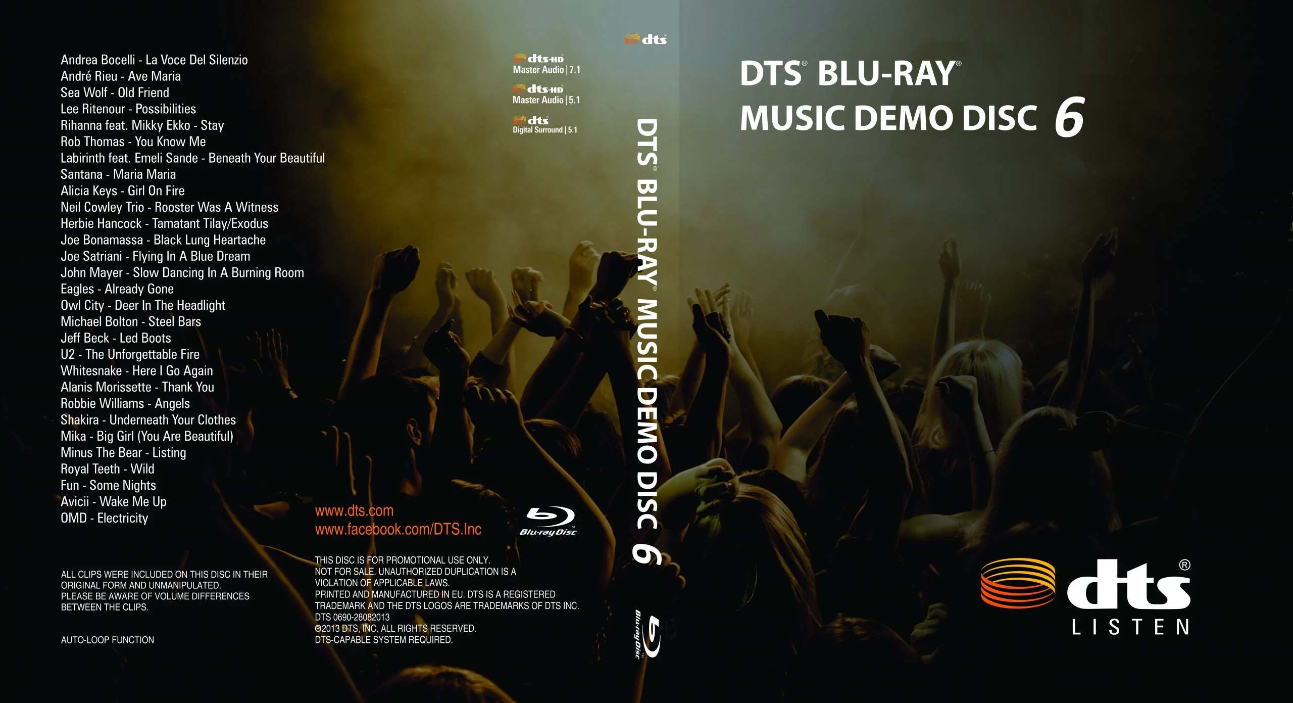 DTS 蓝光音乐示范演示碟测试 vol.6 DTS MUSIC DEMO Vol.6 ( 22.11GB)-蓝光演唱会资源网