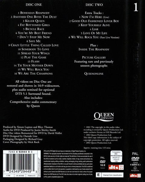 图片[2]-皇后乐队 Queen – Greatest Video Hits 1 2002 影视精选集1 [2DVD ISO 8.07GB]-蓝光演唱会资源网