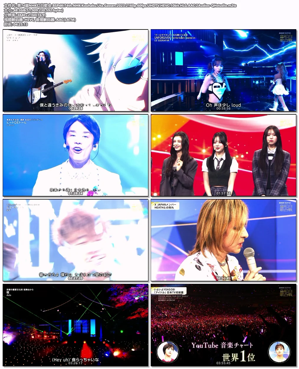 图片[5]-第74届NHK红白歌会 BSP4K 74th NHK Kouhaku Uta Gassen 2023 2160p [M2TS 48.3GB]-蓝光演唱会资源网