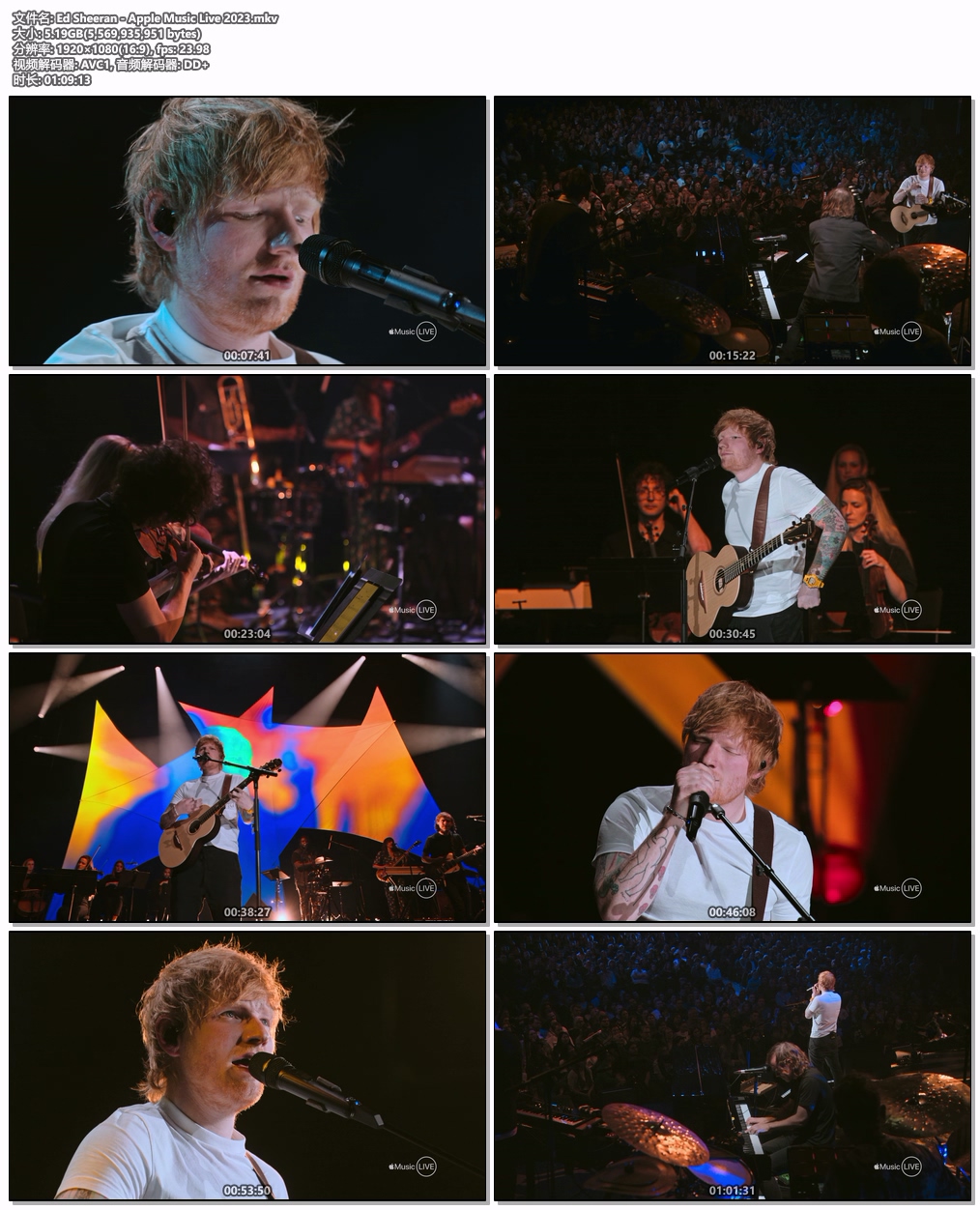 图片[5]-艾德·希兰 Ed Sheeran – Apple Music Live 2023 1080P [HDTV MKV 5.18GB]-蓝光演唱会资源网