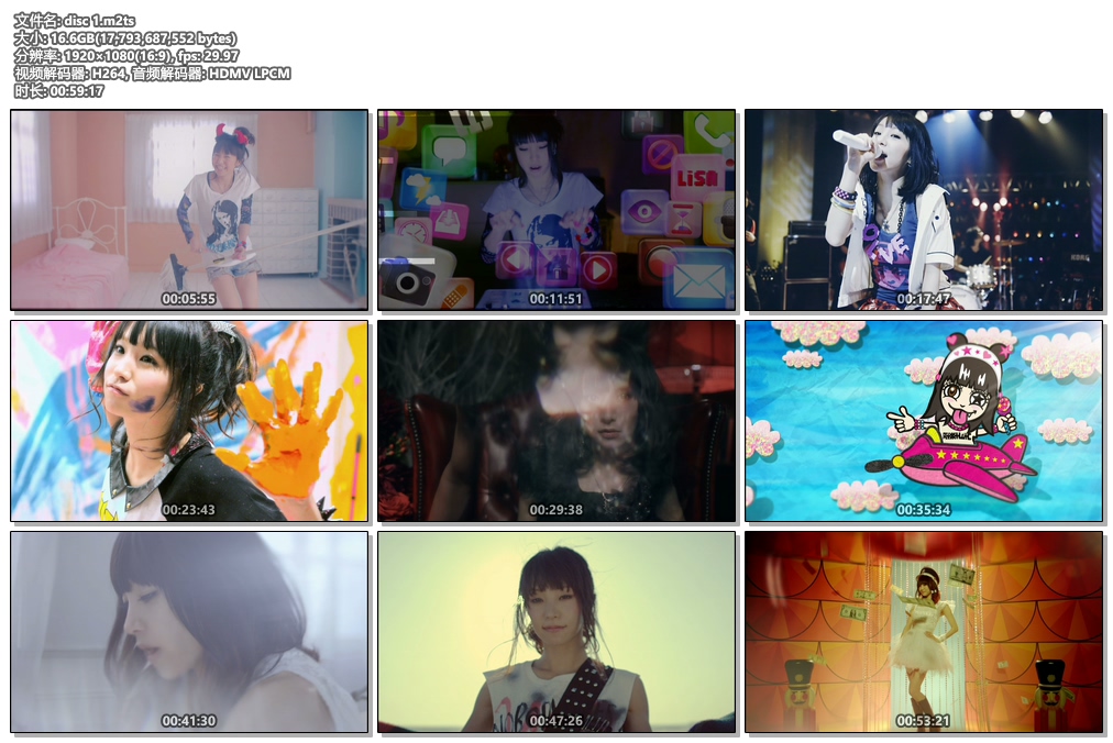 图片[3]-织部里沙 LiSA music video clips2011-2015《Remux M2TS 50.4G》-蓝光演唱会资源网