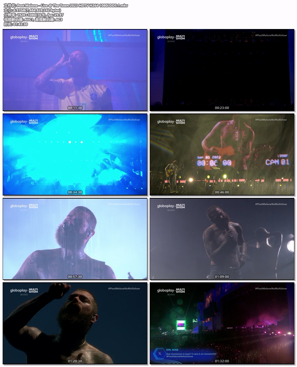 图片[5]-波兹·马龙 Post Malone – Live @ The Town 2023 H264 1080i DD5.1 [HDTV MKV 6.97GB]-蓝光演唱会资源网