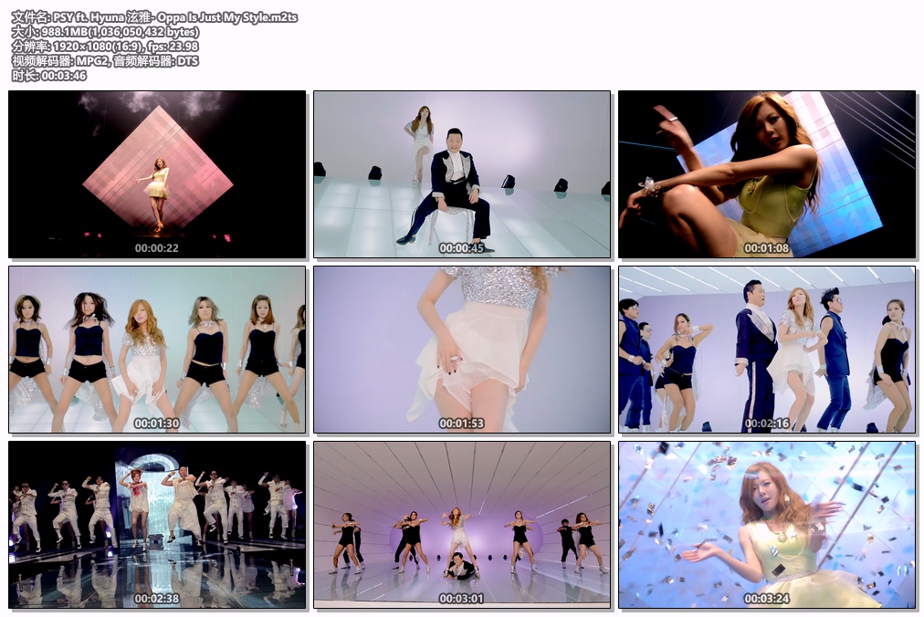图片[2]-PSY ft. Hyuna 泫雅 – Oppa Is Just My Style 1080P [Bugs M2TS 988.1MB]-蓝光演唱会资源网