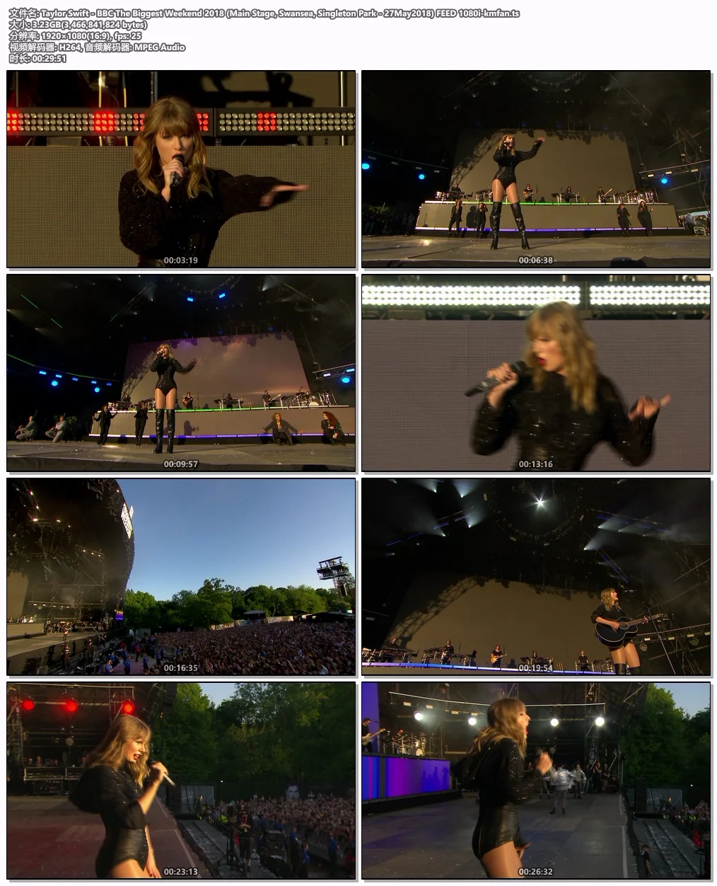 图片[5]-泰勒·斯威夫特 Taylor Swift – BBC The Biggest Weekend 2018 (Main Stage, Swansea, Singleton Park – 27May2018) [HDTV TS 3.22GB]-蓝光演唱会资源网