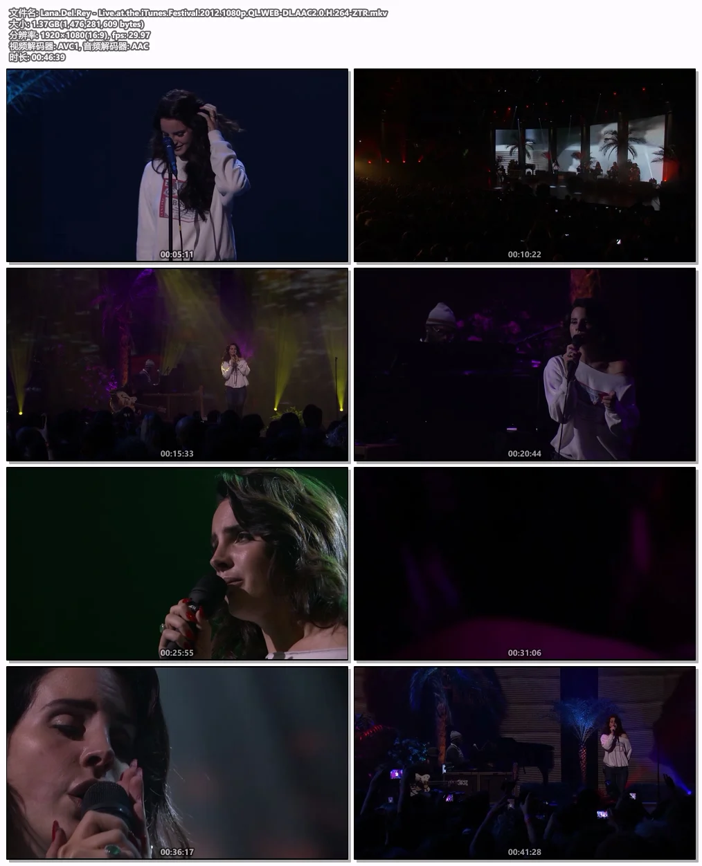 图片[4]-拉娜·德芮 Lana Del Rey: iTunes Festival 2012 1080P [WEB-DL MKV 1.37GB]-蓝光演唱会资源网