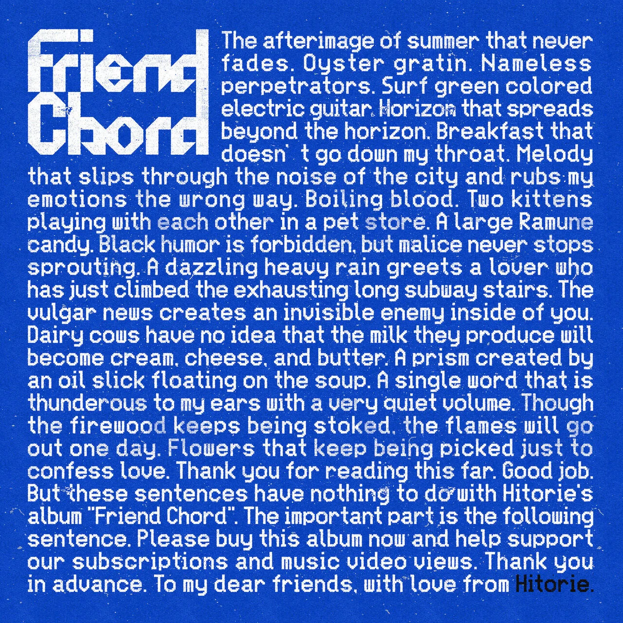 ヒトリエ HITORIE – Friend Chord 2025 [24Bit/48kHz] [Hi-Res Flac 604MB]-蓝光演唱会资源网
