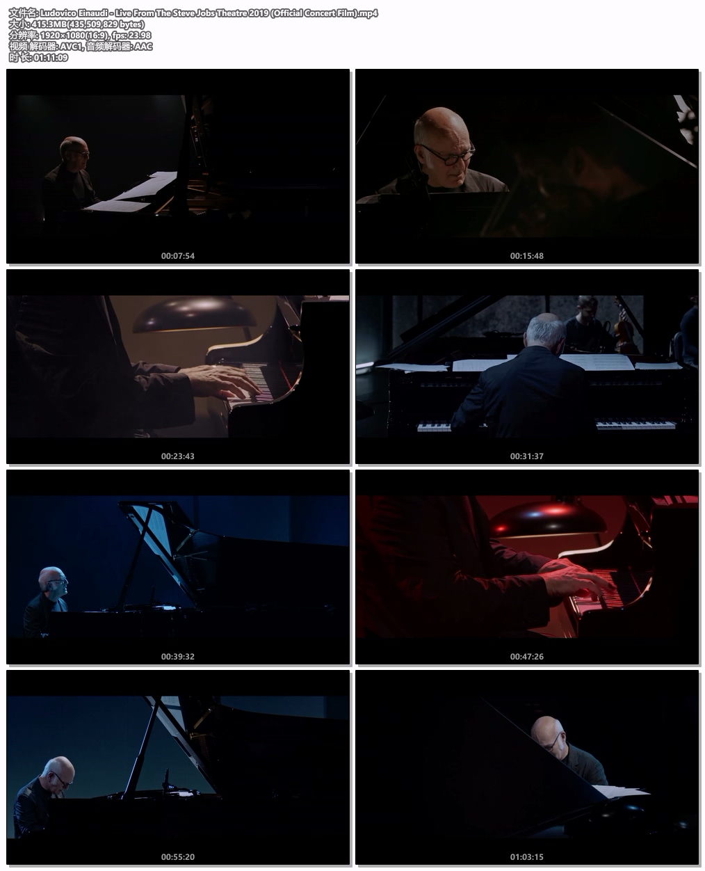 图片[3]-Ludovico Einaudi Live From The Steve Jobs Theatre 2019 音乐会 [Official Concert Film][WEB-DL MP4 415MB]-蓝光演唱会资源网