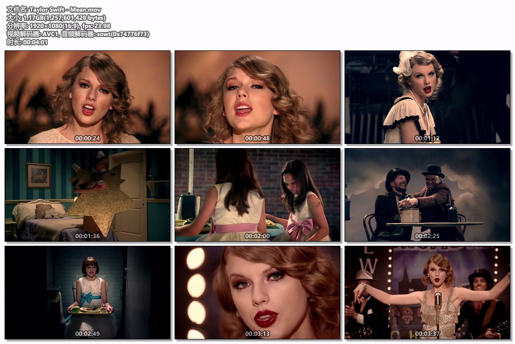 图片[2]-泰勒·斯威夫特 Taylor Swift – Mean 1080P [ProRes MOV 1.17GB]-蓝光演唱会资源网