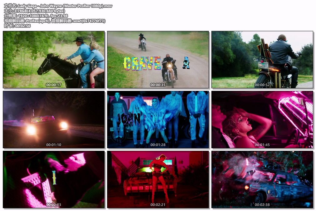 图片[2]-Lady Gaga – John Wayne 1080P [Master ProRes MOV 3.78GB]-蓝光演唱会资源网