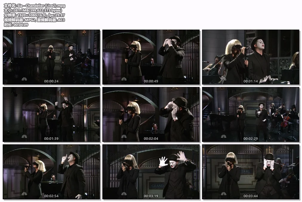 图片[2]-Sia – Chandelier 现场版 [HDTV MPG 381.1MB]-蓝光演唱会资源网