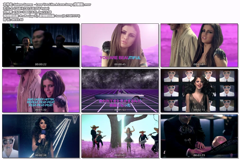 图片[2]-赛琳娜·戈麦斯 Selena Gomez  – Love You Like A Love Song 1080P [ProRes MOV 4.47GB]-蓝光演唱会资源网