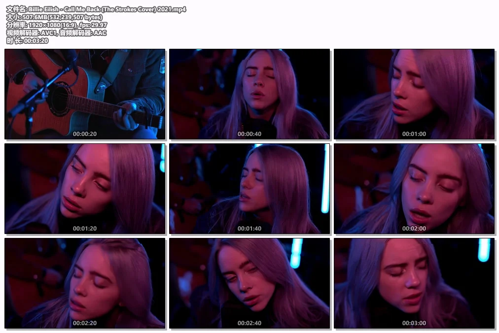图片[2]-怪奇比莉 Billie Eilish – Call Me Back (The Strokes Cover) 2021 [WEB-DL MP4 507.6MB]-蓝光演唱会资源网