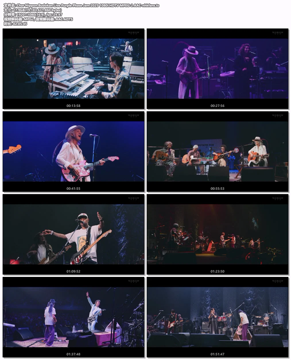图片[5]-[演唱会] Char 70岁纪念演唱会日本武道馆现场 Purple Phase Jam 2025 [HDTV TS 17.8GB 完整珍藏版]-蓝光演唱会资源网